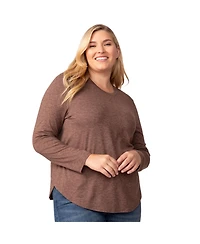 Free Country Women's Plus Size Cloud Knit All Day Crew Neck Top
