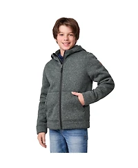 Free Country Boys' Textured Coyote Mountain Fleece Hoodie Jacket