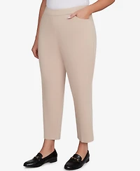 Alfred Dunner Plus Size Saratoga Springs Side Seam Pocket Average Length Twill Pants