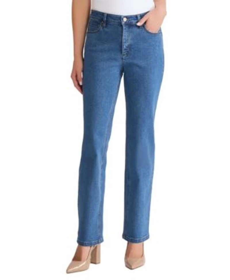 Jones New York Womens Lexington Straight Ankle Jeans
