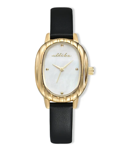 Ettika Timeless Texture Gold Plated Leather Watch