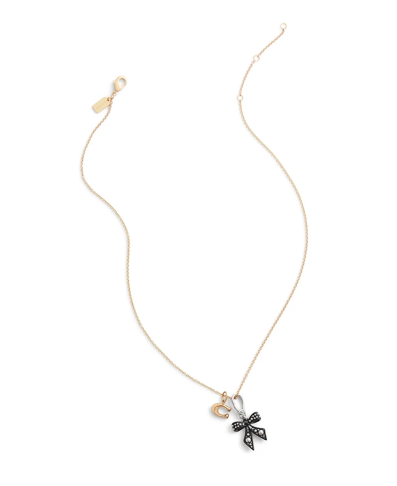 Coach Faux Pearl Collectible Signature Bow Jewelry Charm