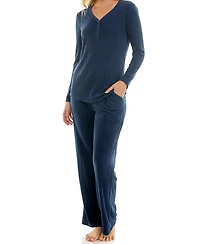 Jaclyn Intimates Women's Whisper Soft Wide Ribbed Pajamas