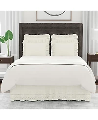 Fresh Ideas Ruffled Eyelet 14" Drop Bed Skirt, Queen