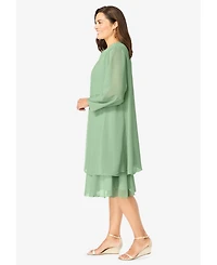 Woman Within Women's 2-Piece Jacket Dress