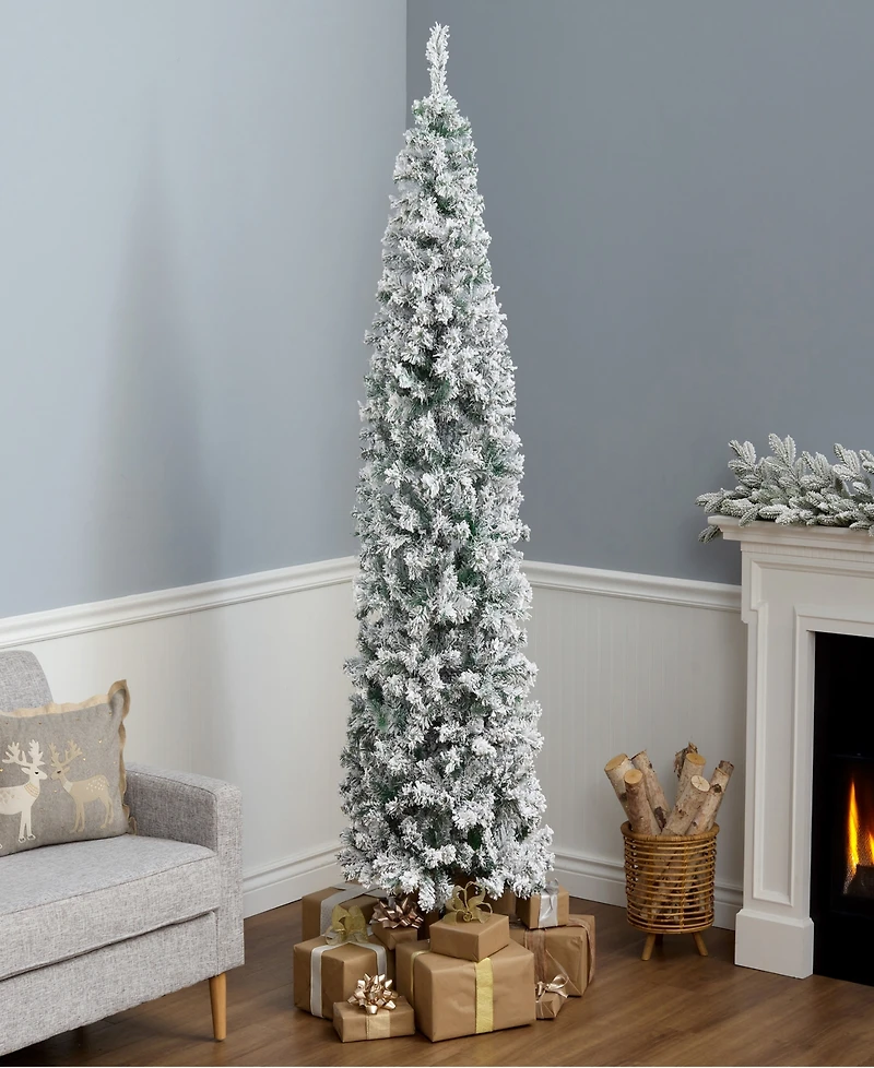 National Tree Company First Traditions Acacia Medium Flocked Tree 7.5 ft