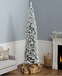 National Tree Company First Traditions Acacia Medium Flocked Tree 7.5 ft