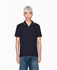 A|X Armani Exchange Men's Johnny Collar Pique with Tipping Polo Shirt