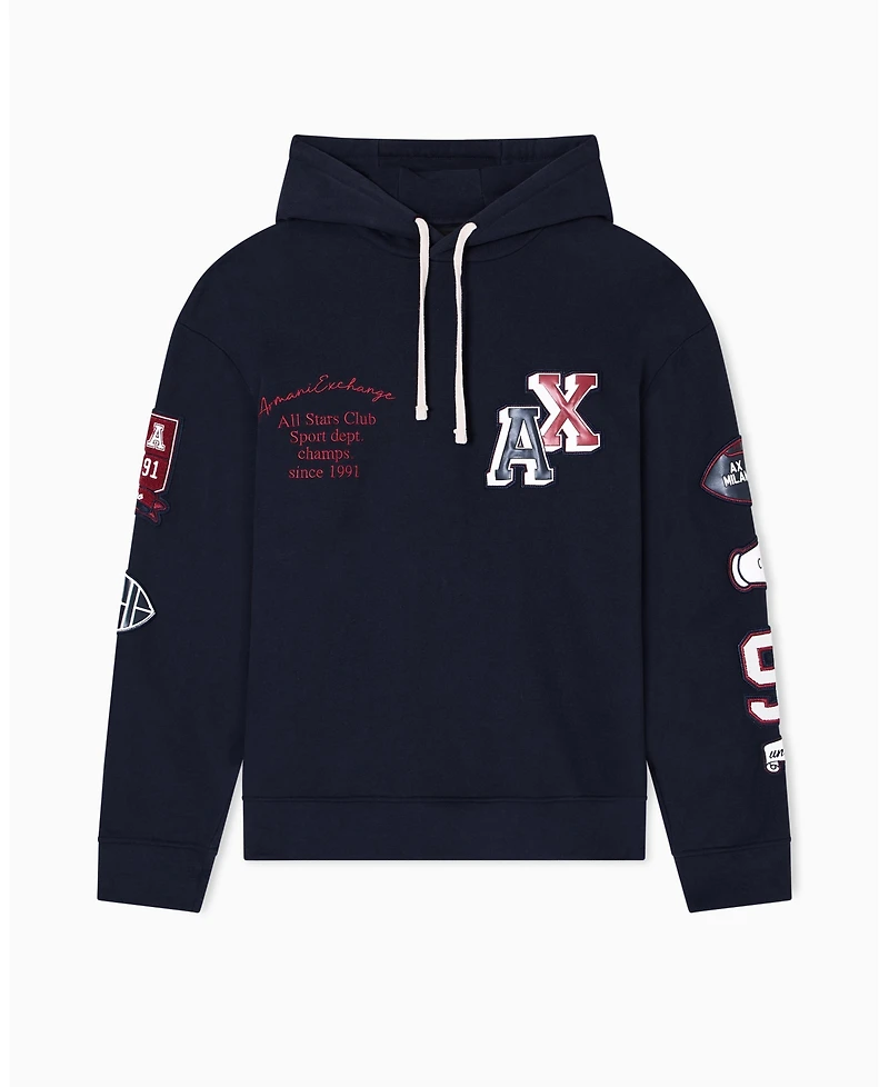 A|X Armani Exchange Men's Embroidered Multi Badge Hoodie