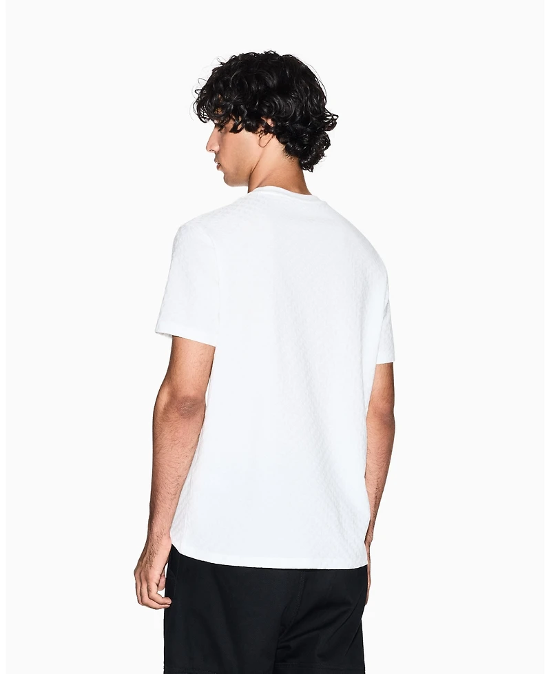 A|X Armani Exchange Men's Mercerized Jacquard Allover Logo T-Shirt