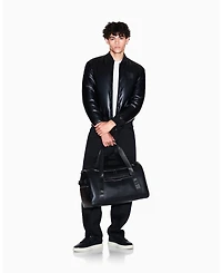 A|X Armani Exchange Men's Leather Bomber Jacket
