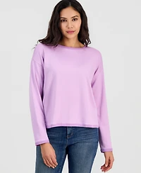 Eileen Fisher Women's Round Neck Cropped Box Top