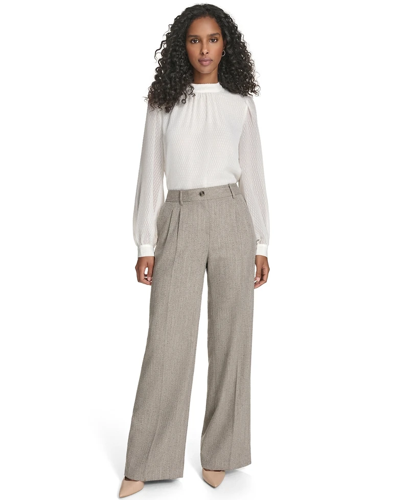 Calvin Klein Women's Novelty Pleated Wide Leg Pants