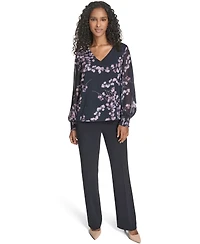 Calvin Klein Women's Printed Long Sleeve Top