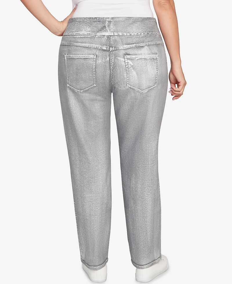 Ruby Rd. Plus Metallic Painted Pull On Jeans