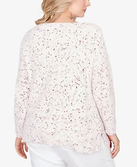 Ruby Rd. Plus Speckled Chenille Eyelash Sweater