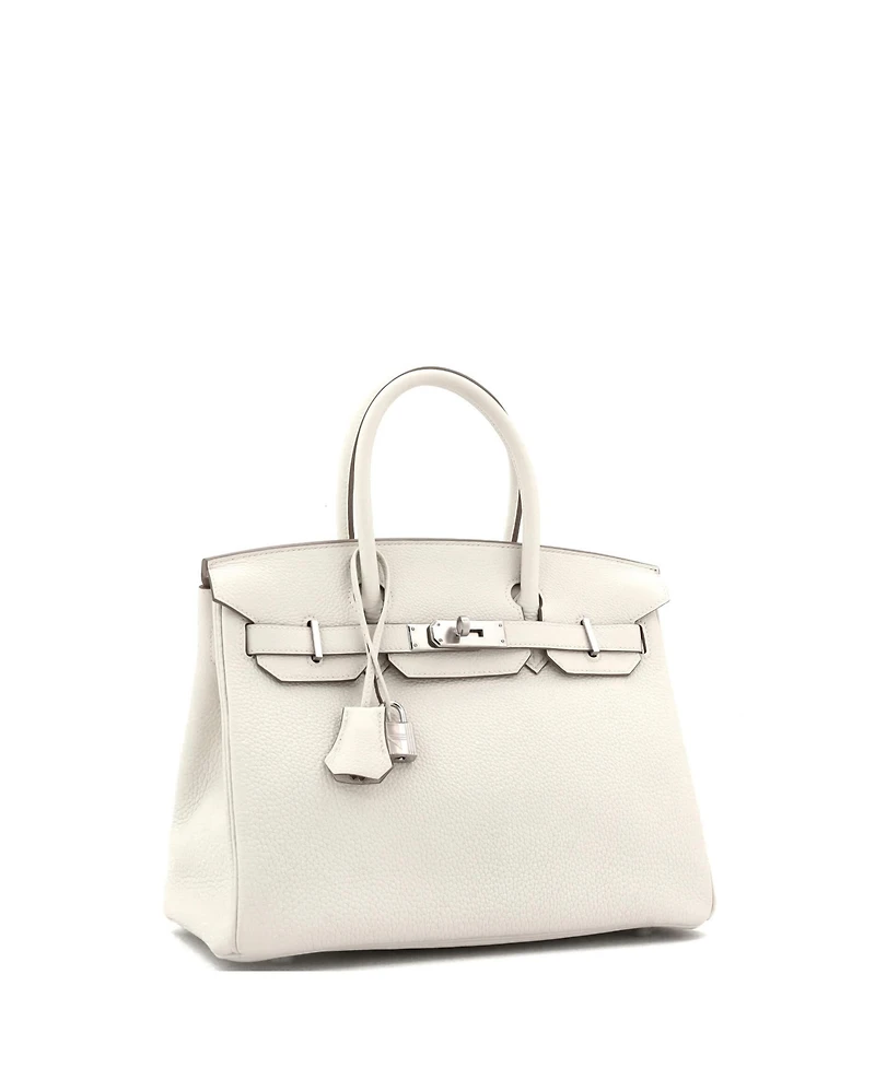 Pre-Owned Hermes Birkin Handbag Light Togo with Palladium Hardware