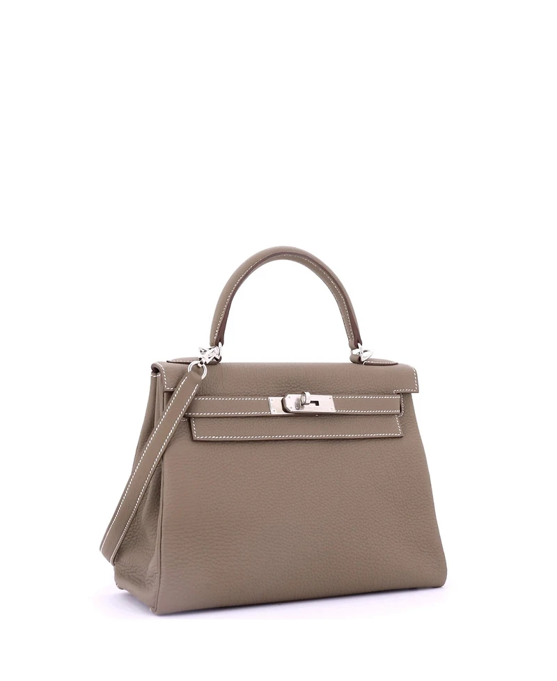 Pre-Owned Hermes Kelly Handbag Togo with Palladium Hardware