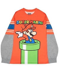Mario Boys Super 2-Piece Long Sleeve T-Shirt and Jogger Pants Set