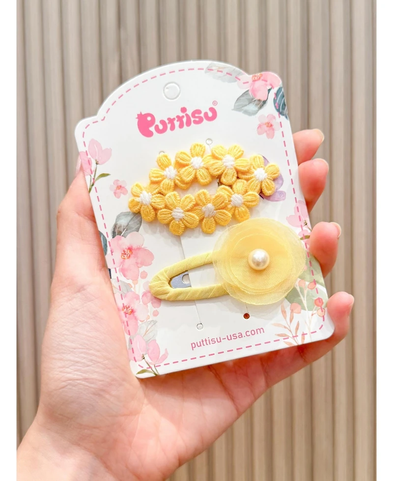Puttisu Girls 2pc Hair Clip Set - Tulle Bloom Petals