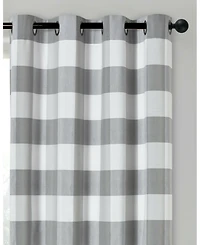 Kate Aurora Country Farmhouse Living Classic Buffalo Plaid Checkered Single Grommet Top Window Curtain Panel - 54 in. W x 84 L, Burgundy