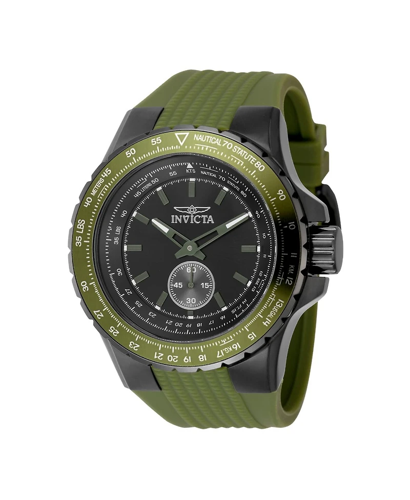 Invicta Men's Aviator Quartz Multifunction Black Dial Watch