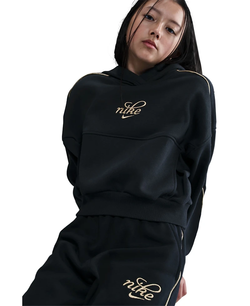 Nike Girls 7-16 Sportswear Boxy Long-Sleeve Hoodie