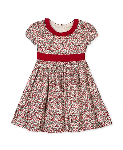 Hope & Henry Big Girls Organic Puff Sleeve Ruffle Collar Sateen Dress