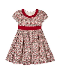 Hope & Henry Big Girls Organic Puff Sleeve Ruffle Collar Sateen Dress