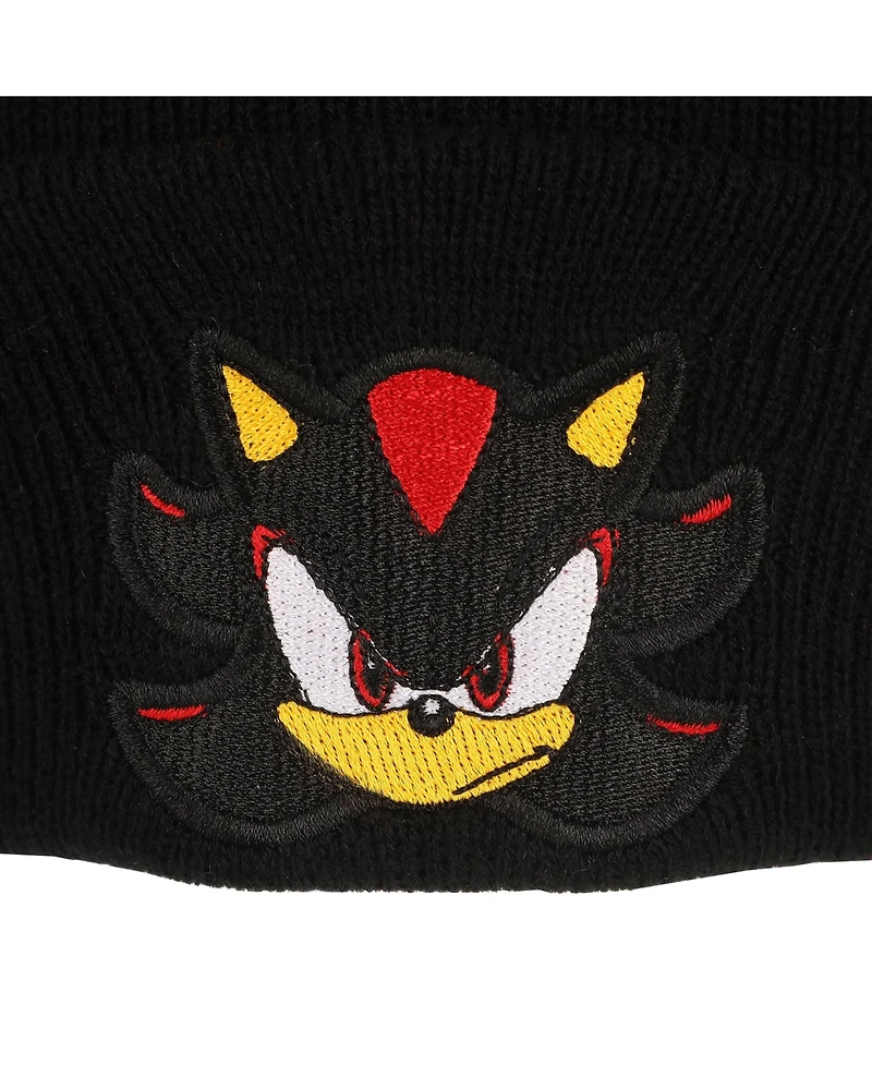 Sonic the Hedgehog Men's Shadow Embroidery Acrylic Knit Standard Cuff Beanie