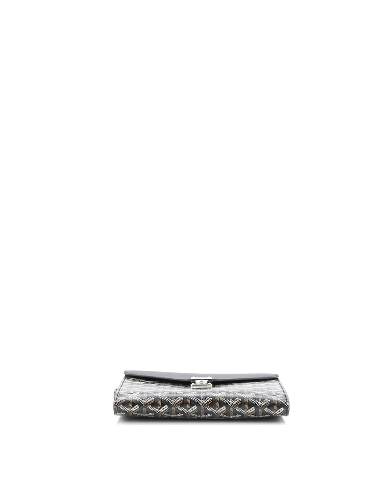 Pre-Owned Goyard Chypre Wallet on Strap Coated Canvas with Leather
