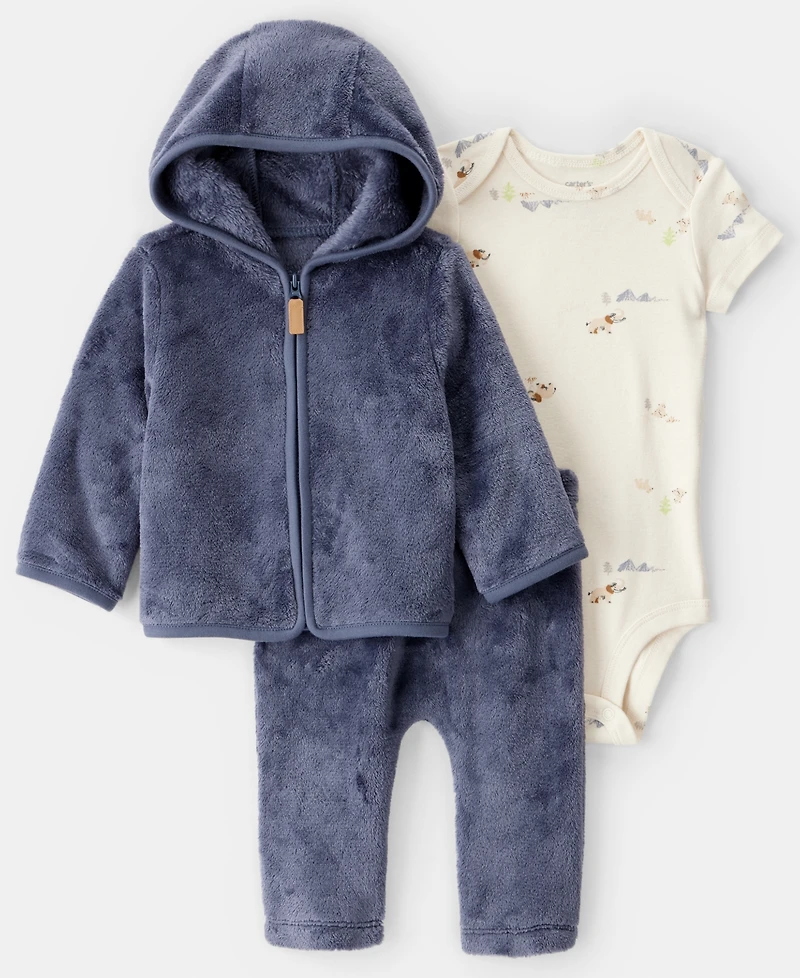 Carter's Baby Boys 3-Piece Long-Sleeve Jacket, Bodysuit and Pants Set