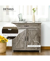 Homcom 32" Modern Farm Style Sideboard Storage Buffet Server Cabinet Organizer