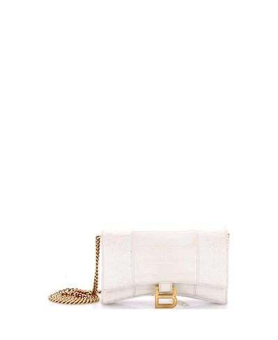 Pre-Owned Balenciaga Hourglass Chain Wallet Embossed Leather