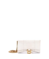 Pre-Owned Balenciaga Hourglass Chain Wallet Embossed Leather