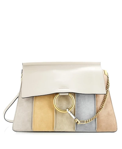 Pre-Owned Chloe Medium Faye Shoulder Bag Stitched Suede and Leather