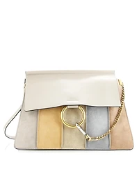 Pre-Owned Chloe Medium Faye Shoulder Bag Stitched Suede and Leather