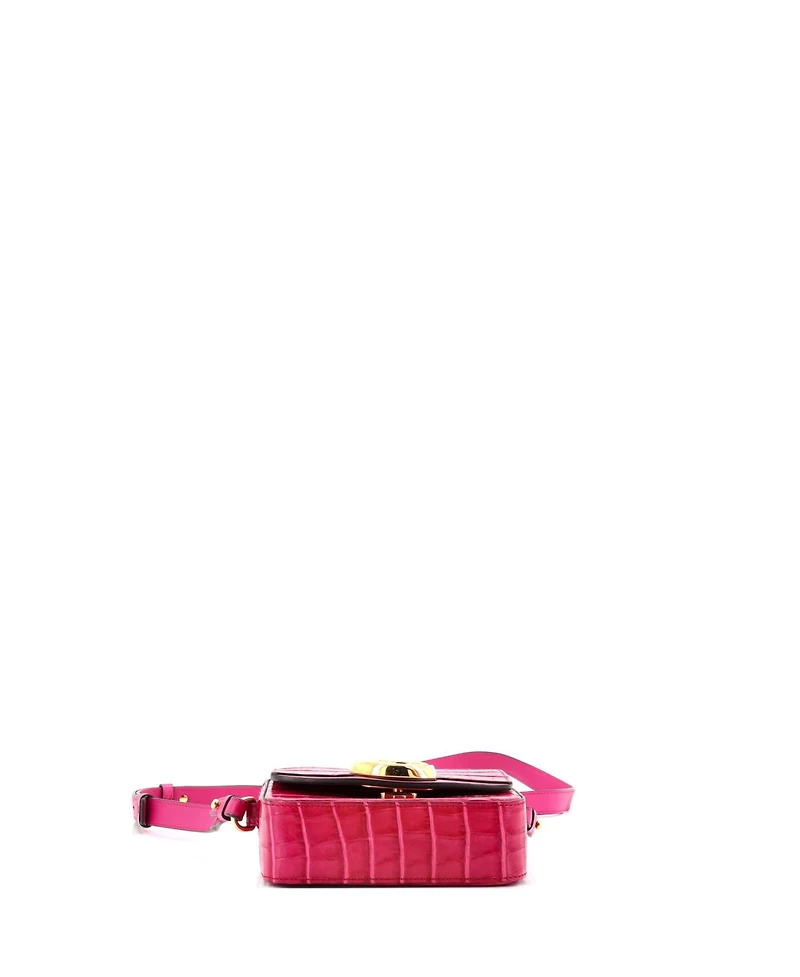Pre-Owned Chloe Mini C Double Carry Bag Embossed Leather