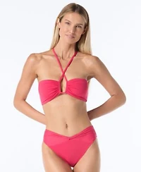 Vince Camuto Womens Bandeau Bikini Top High Cut Bikini Bottoms
