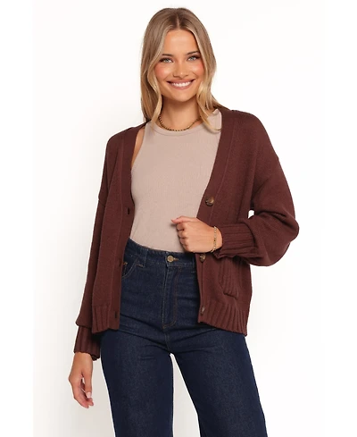 Petal and Pup Eden Button Front Cardigan - Brown