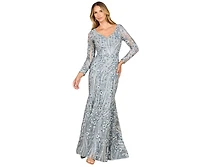Lara Women's Mermaid, Long Sleeve Gown