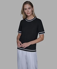 Karl Lagerfeld Paris Women's Short-Sleeve Sweater