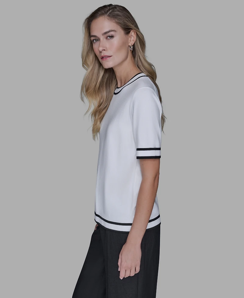 Karl Lagerfeld Paris Women's Short-Sleeve Sweater