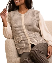 Tribal Women's Crew Neck Sleeveless Jacket