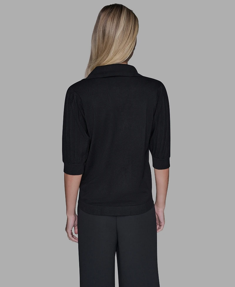 Karl Lagerfeld Paris Women's V-Neck Top