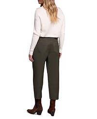 Tribal Women's Audrey Mid Rise Girlfriend Barrel Crop Jeans
