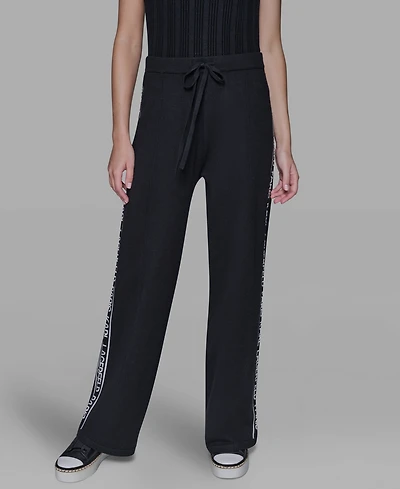Karl Lagerfeld Paris Women's Logo Detail Pants