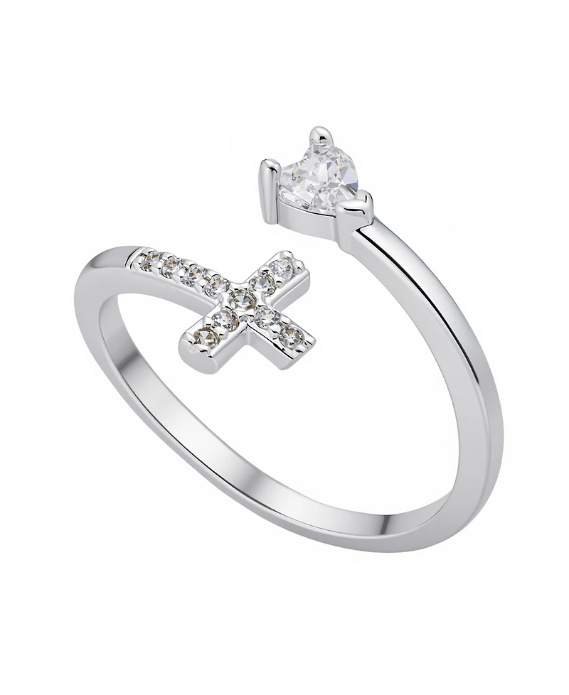 Unwritten Cubic Zirconia Cross Bypass Ring
