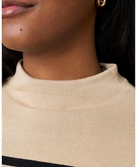 Cable & Gauge Women's Funnel Neck Stripe Sweater & Wide Leg Pant Set