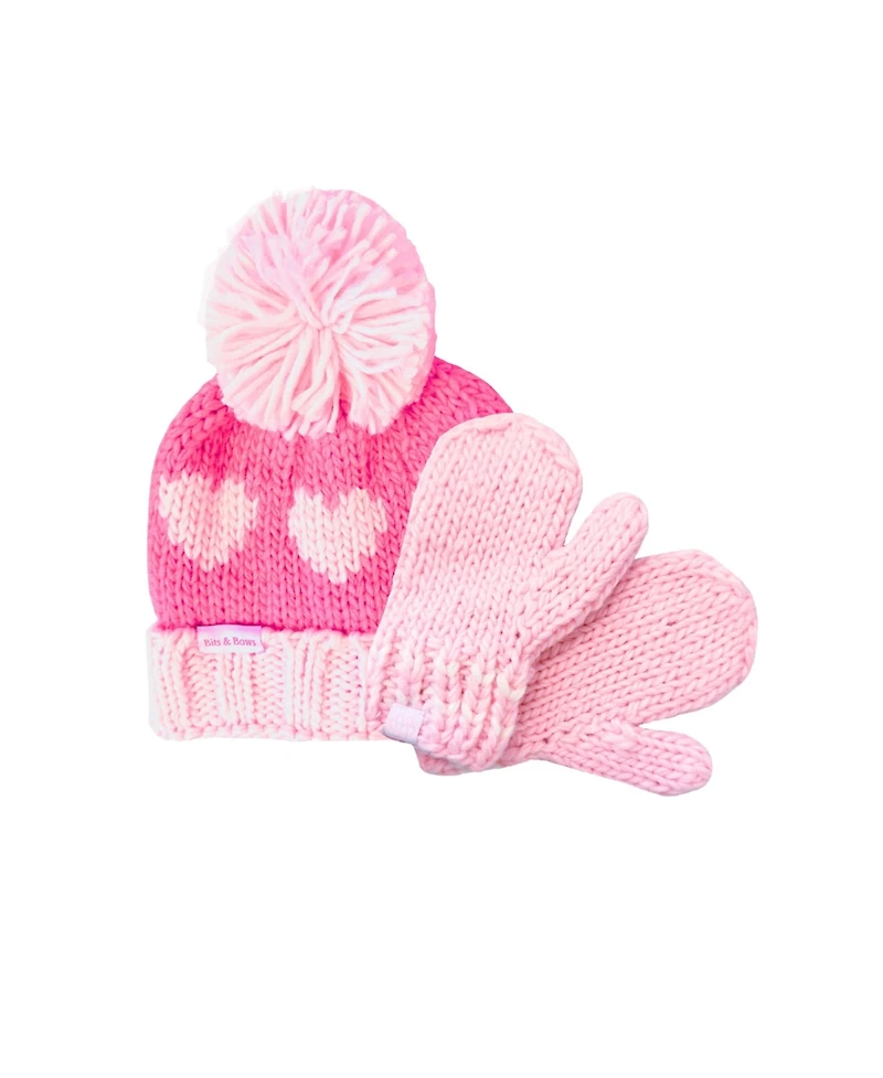 Bits & Bows Girls' Hearts Bobble Hat